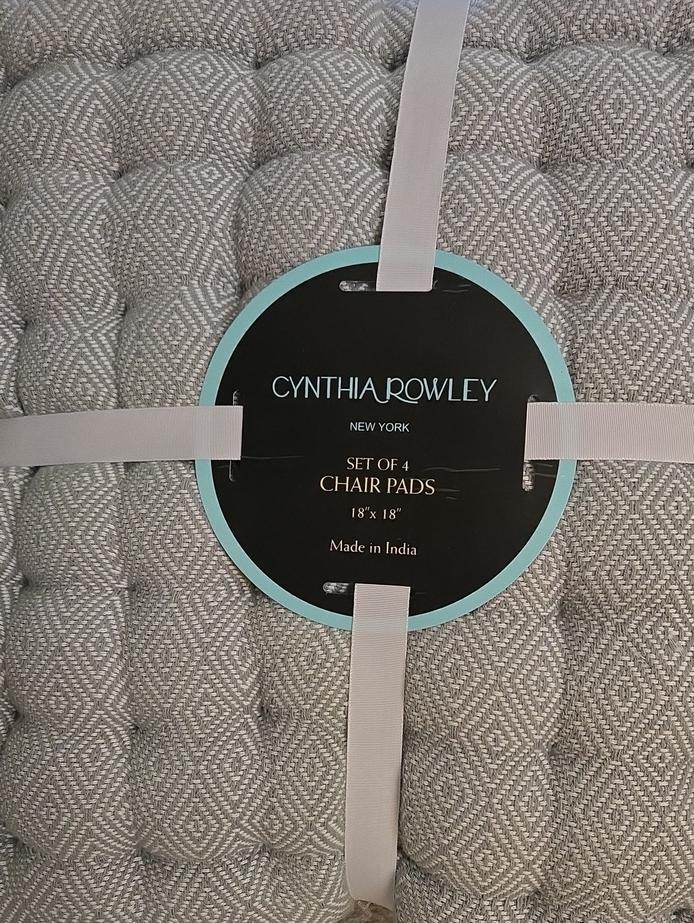 Cynthia Rowley Gray Chair Pads - Set of 4